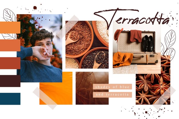 Terracotta moodboard collage