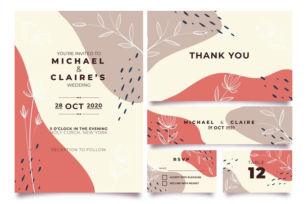 terracotta wedding stationery