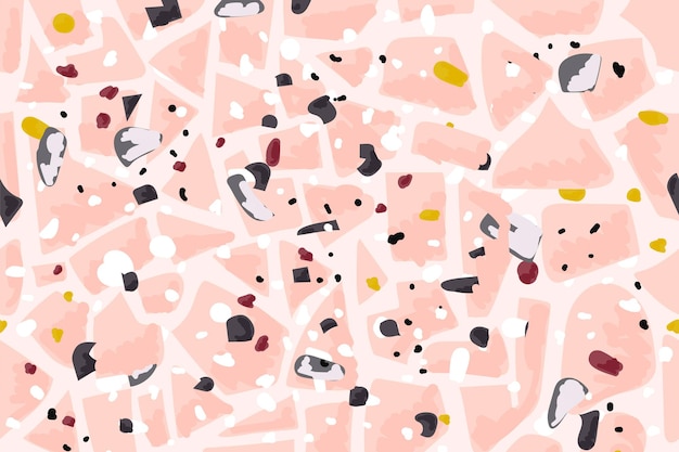 Terrazzo seamless pattern background in coral pink