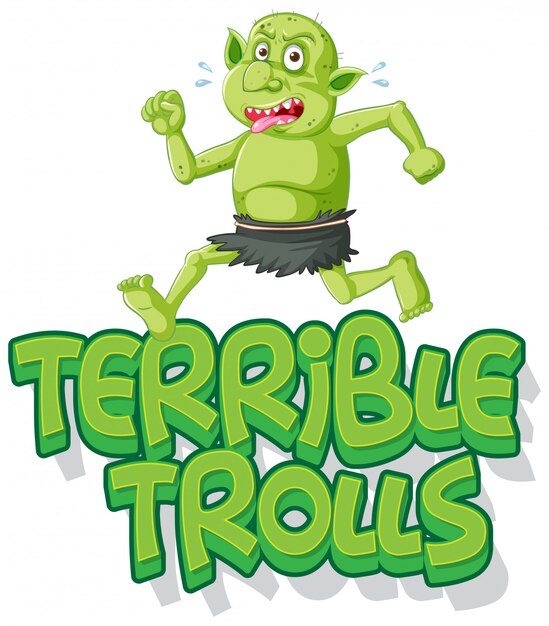 Terrible trolls logo on white background