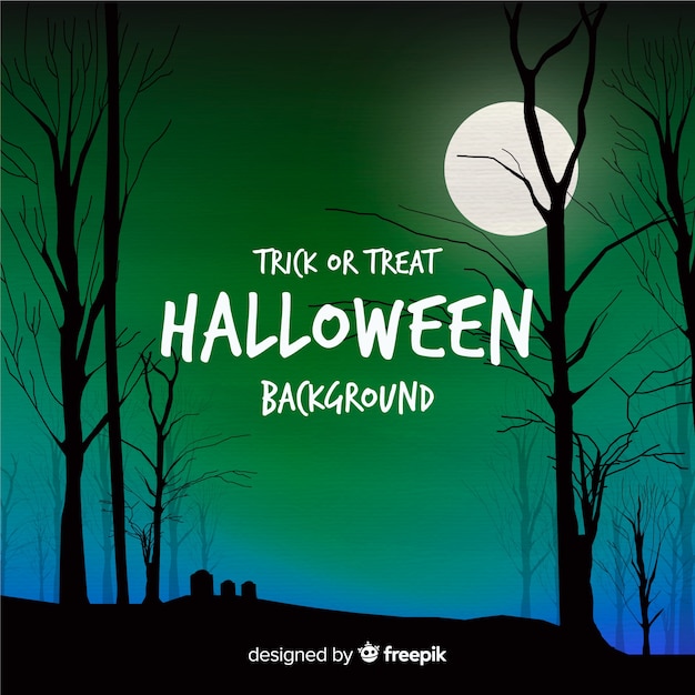 Terrific halloween background with flat design