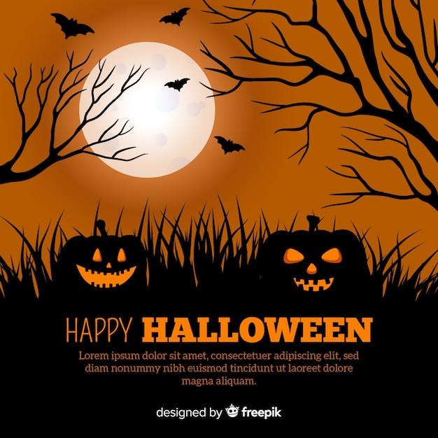 Terrific halloween background with flat design