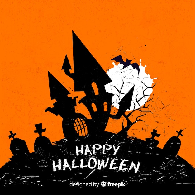 Terrific halloween background with grunge style