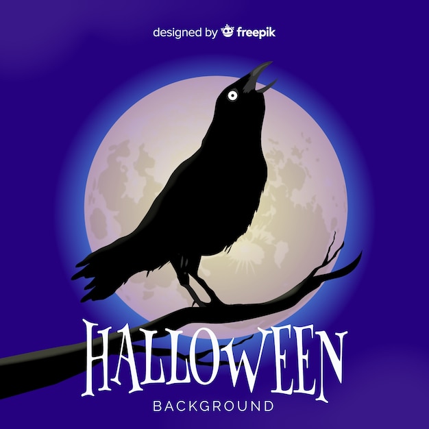 Free vector terrific halloween background with realistic design