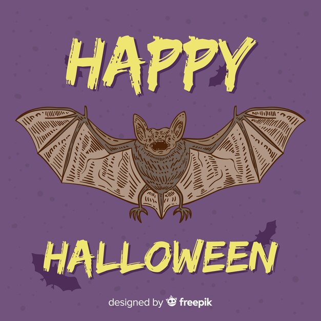 Terrific hand drawn halloween bat