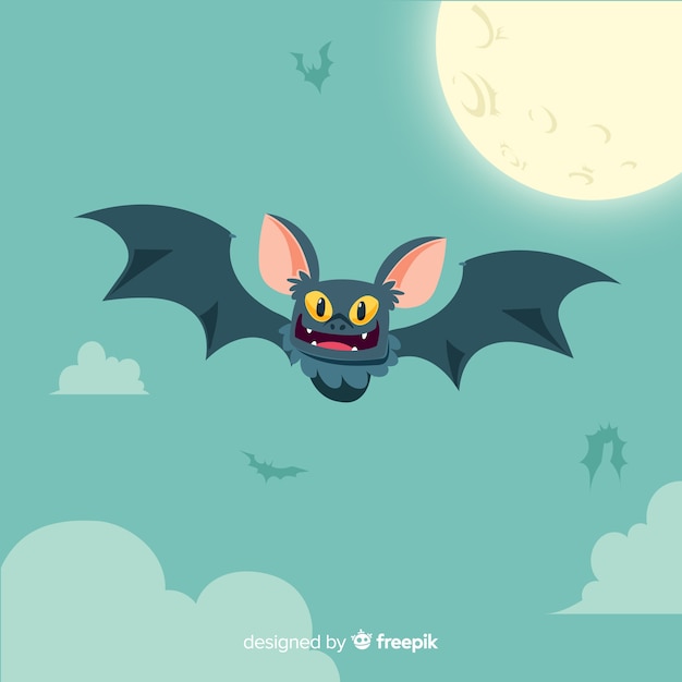 Terrific hand drawn halloween bat