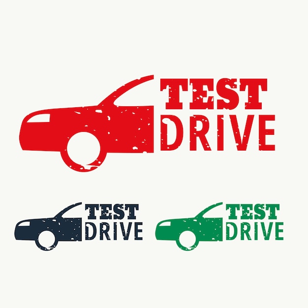 Free vector test drive sign stamp