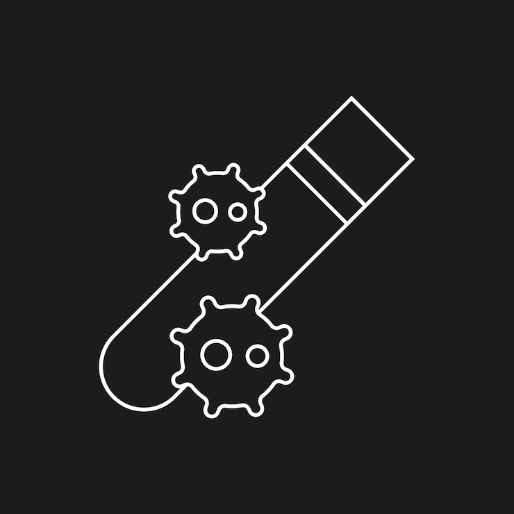 Free Vector test tube with corona virus vector