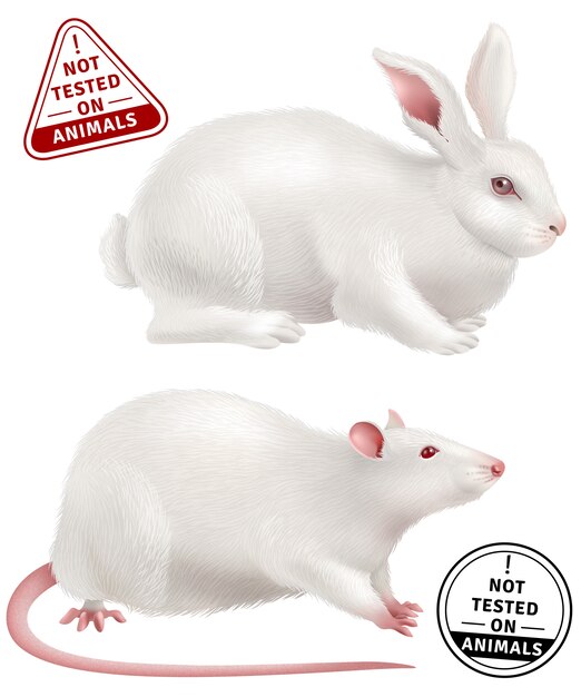 Not Tested On Animals Realistic Icons