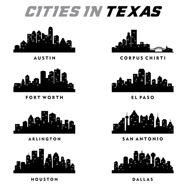 Download Free Texas Cities Silhouette Premium Vector Use our free logo maker to create a logo and build your brand. Put your logo on business cards, promotional products, or your website for brand visibility.