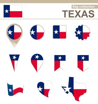 テキサス州​旗​コレクション​、​米国州​、​12​バージョン