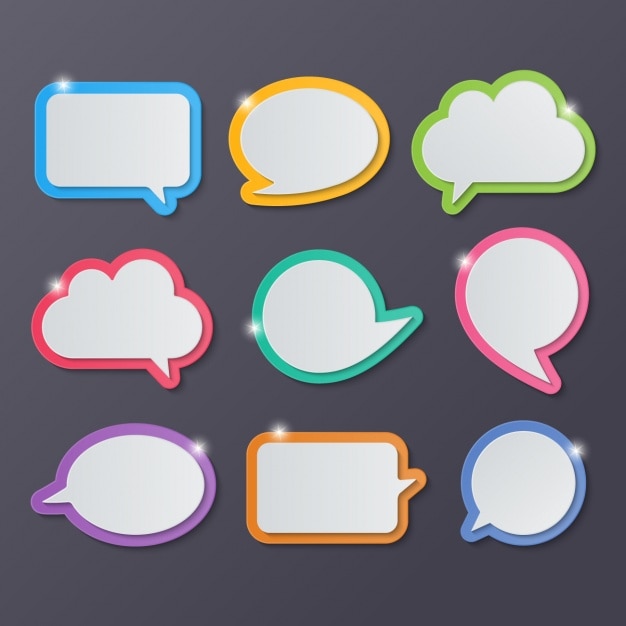 Free Vector text balloons with different shapes