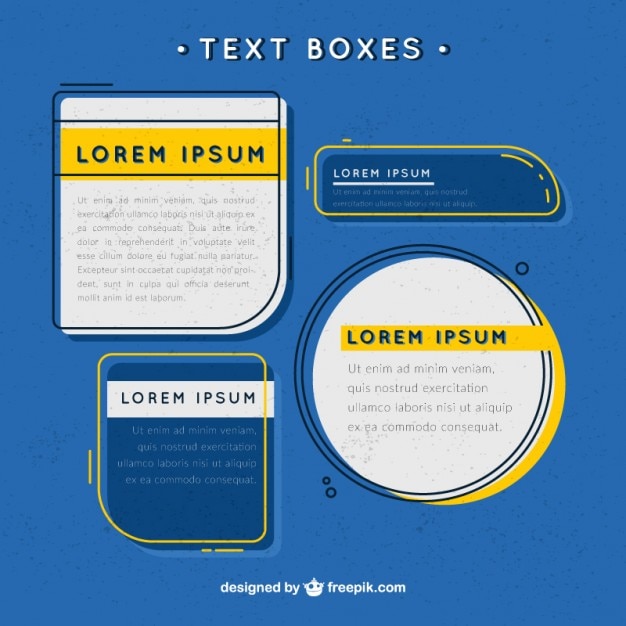Text box templates in vintage style