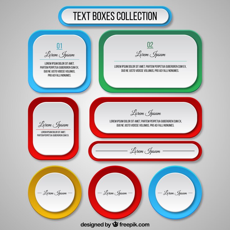 मुफ़्त वेक्टर text boxes template collection