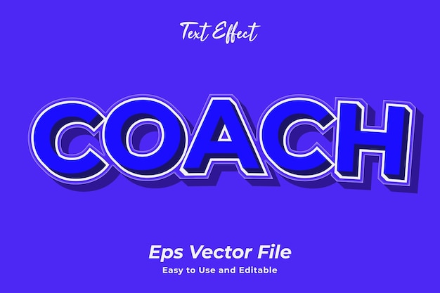 Text effect coach editable and easy to use premium vector