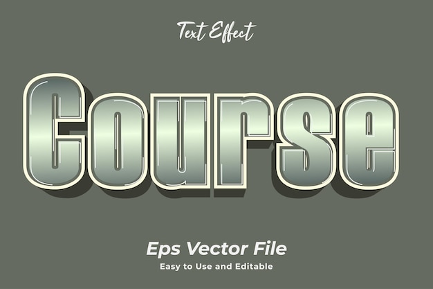 Text effect course editable and easy to use premium vector