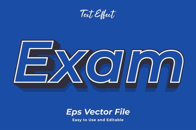 Text effect exam editable and easy to use premium vector