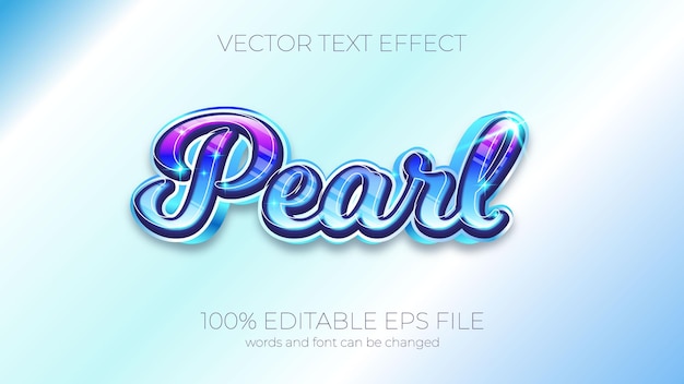 Text effect of pearl vector illustration