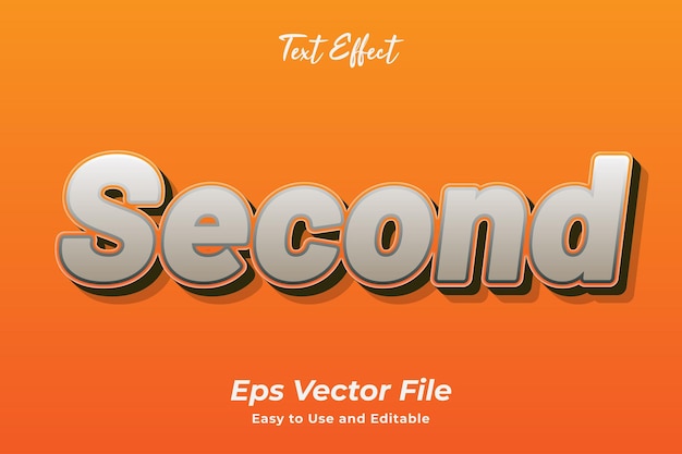 Text effect second editable and easy to use premium vector