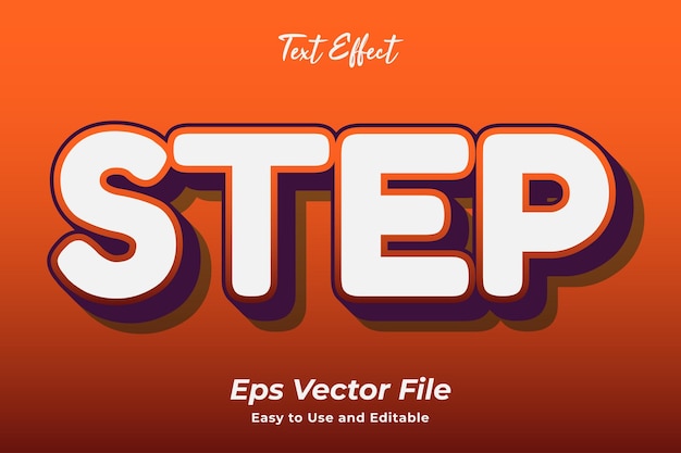 Text effect step editable and easy to use premium vector