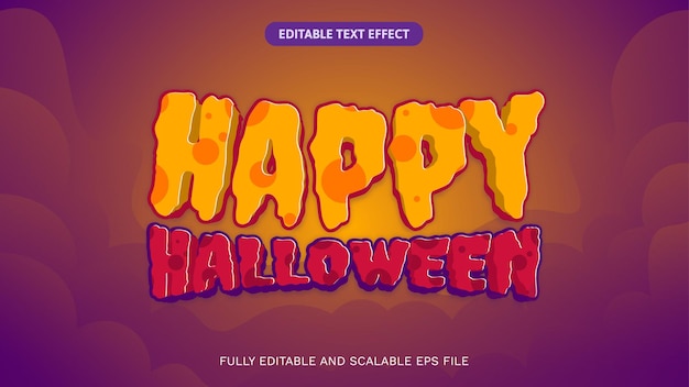text effect template, happy halloween, for print banner etc