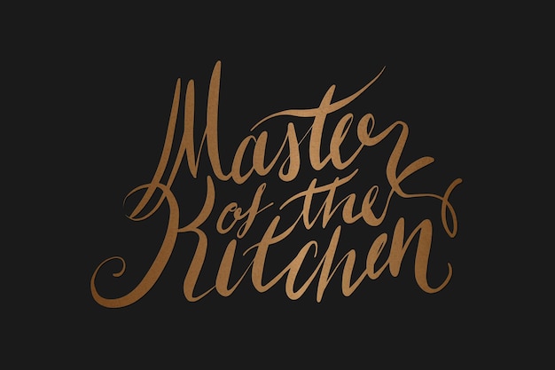 Free vector text master of the kitchen retro typography