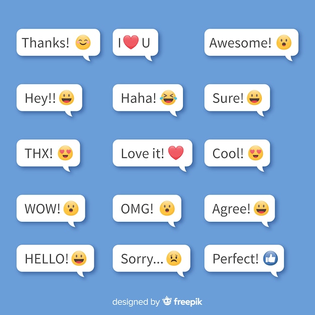 Text messages with emoticons