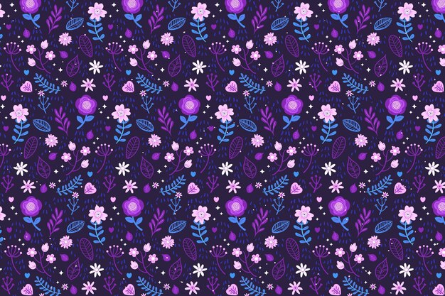 Текстильная ткань ditsy цветы фон в фиолетовых тонах