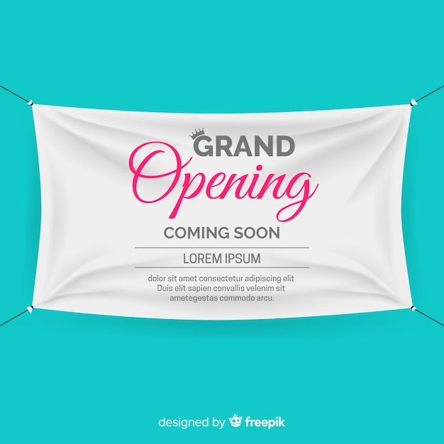 Free vector textile realistic sign grand opening