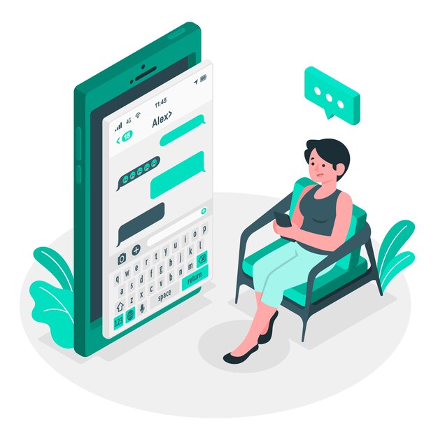 Texting concept illustration