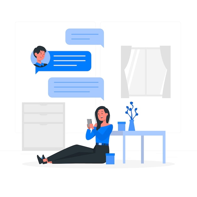 Texting concept illustration