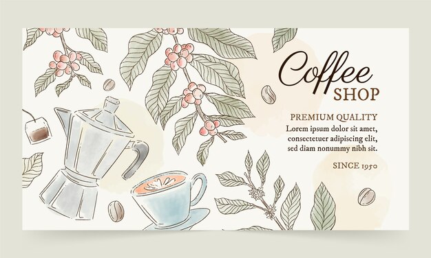 Texture coffee plantation facebook template