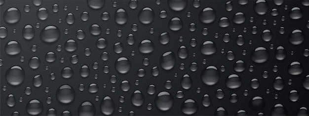 Texture of water droplets on black background