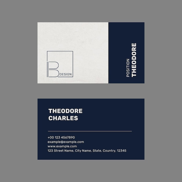 Textured business card template vector with minimal logo design