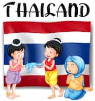 Vettore gratuito festival e bandiera thailandesi