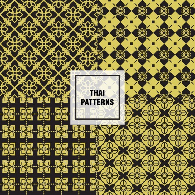 Free Vector thai patterns collection
