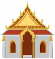 Бесплатное векторное изображение Дизайн тайского храма с золотой крышей