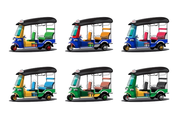 Free vector thai tuk tuk collection