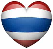 Free vector thailand flag in heart shape