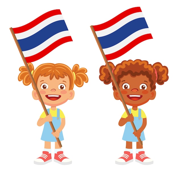 タイの国旗 プレミアムベクター