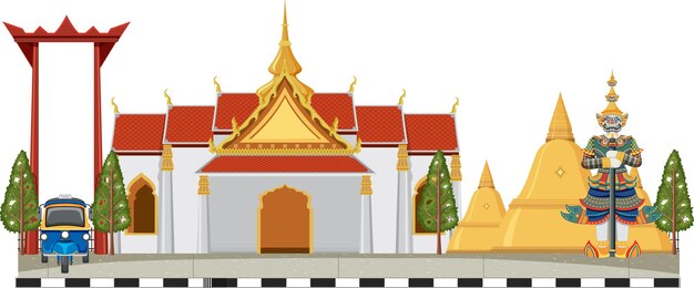 タイの象徴的な観光名所の背景