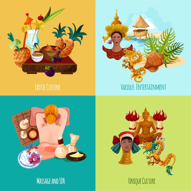 Free vector thailand touristic set