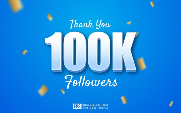 Thank you 100k followers text style template