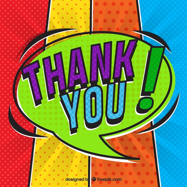 Free vector thank you background in comic style