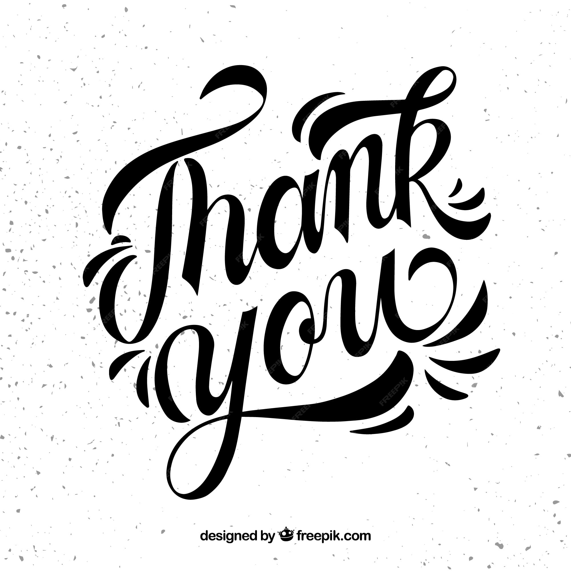 Premium Vector | Thank you background with black lettering