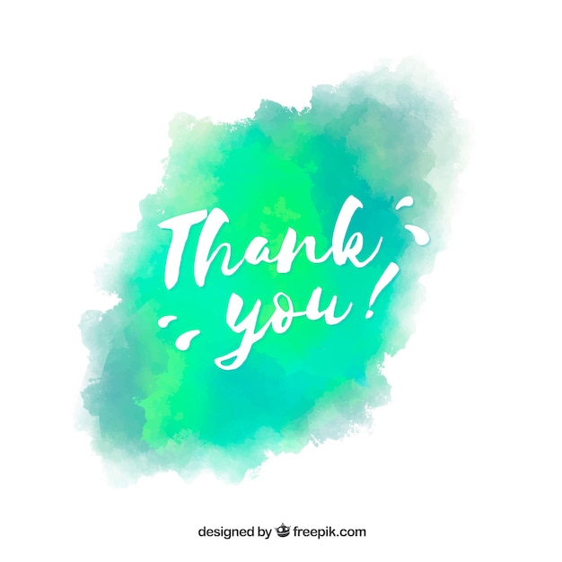 Thank you background with lettering in watercolor stain