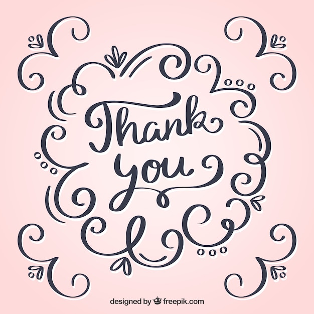 Free vector thank you background with lettering