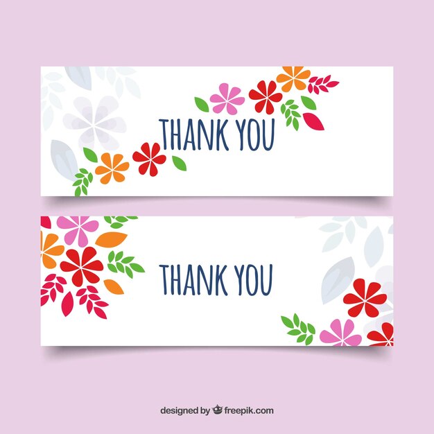 Thank you banners with flowers