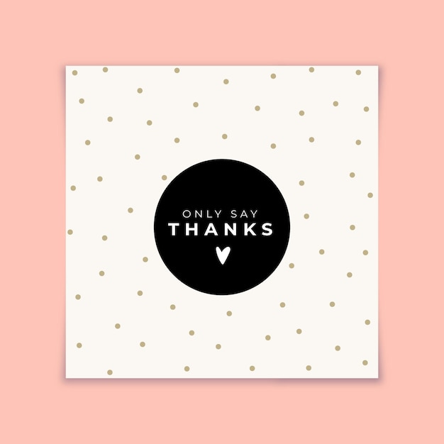 Free vector thank you card with golden dots