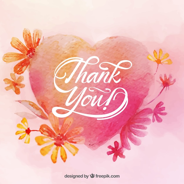 Free Vector Thank You Card With Heart Design
